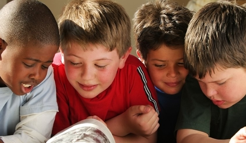 children learning at school