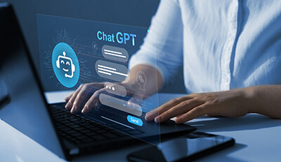 A ChatGPT user typing in a prompt.