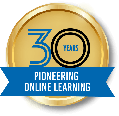 Gold Badge of honor for 30 years of pioneering online learning.