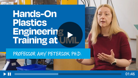 Watch a video of  Professor Amy Peterson explaining plastics seminars at UMass Lowell 