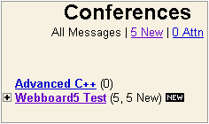 Webboard conferences screen