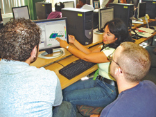 Students working on a computer