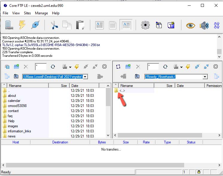 screenshot of course directory.