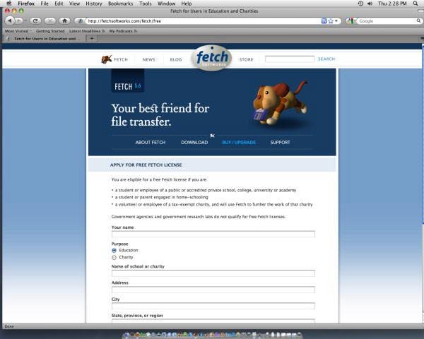 screenshot of downloading fetch.
