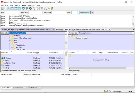 screenshot of viewing directory.