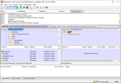 screenshot of viewing course directory.